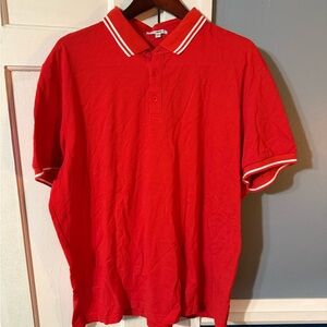 Fashion Nova Vibrant Red Polo with White Trim